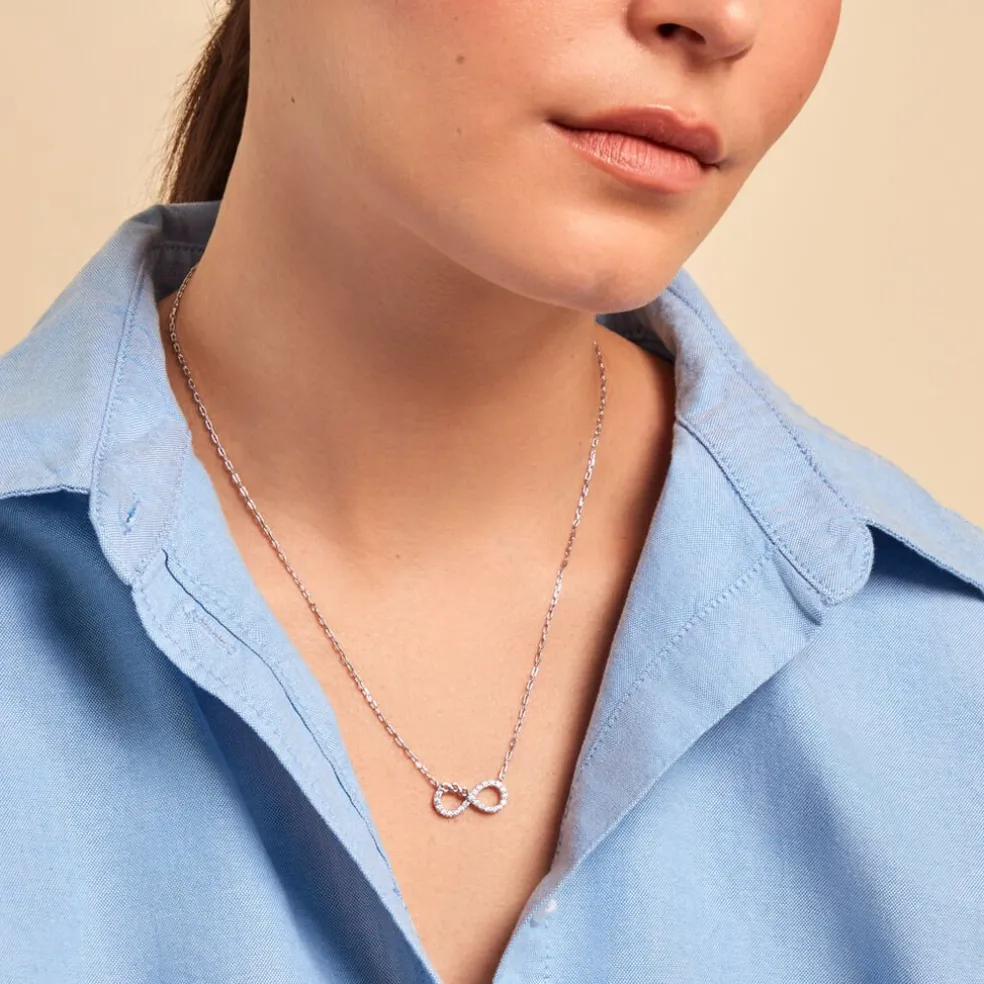 Collier Liviane Argent Blanc Oxyde De Zirconium