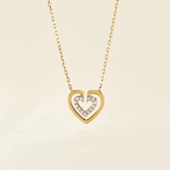 Collier Love Is In The Air Or Jaune Oxyde De Zirconium