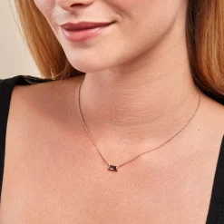 Collier Luccia Plaqué Or Doré Pierre D'imitation