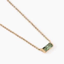 Collier Luccia Plaqué Or Doré Pierre D'imitation