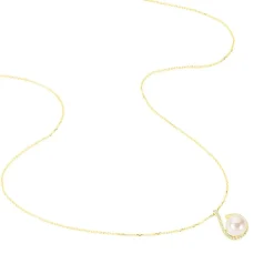 Collier Lucinda Or Jaune Perle De Culture Et Oxyde De Zirconium