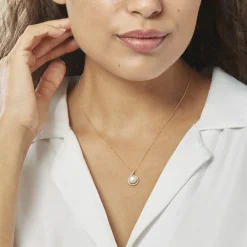 Collier Lucinda Or Jaune Perle De Culture Et Oxyde De Zirconium