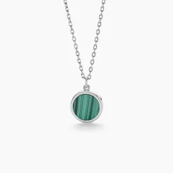 Collier Lunatique Argent Blanc Malachite Onyx