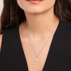 Collier Lunatique Argent Blanc Lapis Lazuli Nacre