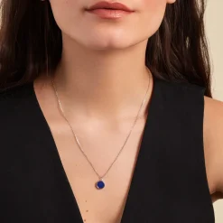Collier Lunatique Argent Blanc Lapis Lazuli Nacre