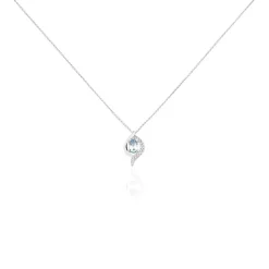 Collier Lydia Or Blanc Topaze Oxyde Oxyde