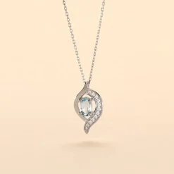 Collier Lydia Or Blanc Topaze Oxyde Oxyde