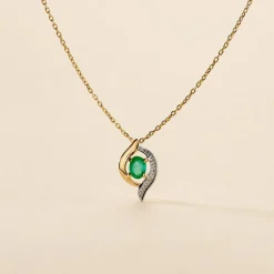 Collier Lydia Or Jaune Emeraude