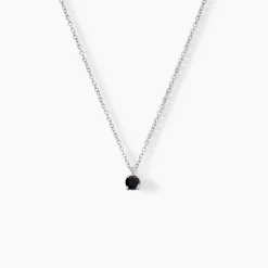 Collier Lylwenn Argent Blanc Oxyde De Zirconium Noir