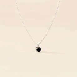 Collier Lylwenn Argent Blanc Oxyde De Zirconium Noir
