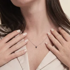 Collier Lylwenn Argent Blanc Oxyde De Zirconium Noir