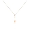 Collier Lynes Argent Rose Perle De Culture Et Oxyde De Zirconium