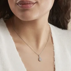 Collier Lysa Argent Blanc Oxyde De Zirconium