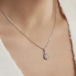 Collier Lysa Argent Blanc Oxyde De Zirconium