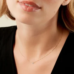 Collier Mable Or Jaune Diamant Synthétique