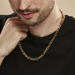 Collier Maille Acier Doré Virgil