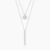 Collier Manna Argent Blanc Oxyde De Zirconium
