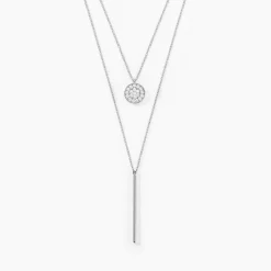 Collier Manna Argent Blanc Oxyde De Zirconium