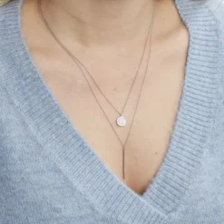 Collier Manna Argent Blanc Oxyde De Zirconium