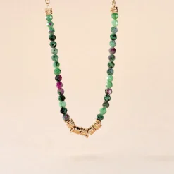 Collier Manua Plaqué Or Jaune Pierre D'imitation