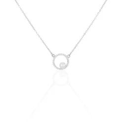 Collier Marthe Argent Blanc Perle De Culture Et Oxyde De Zirconium