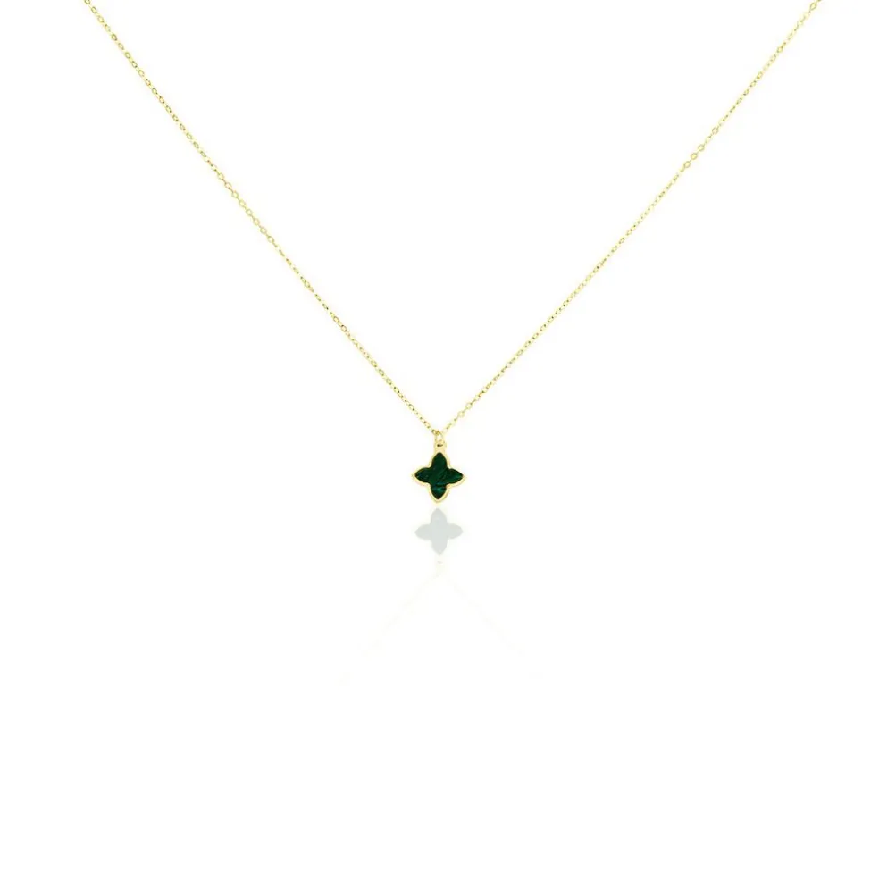 Collier Marvella Or Jaune Malachite