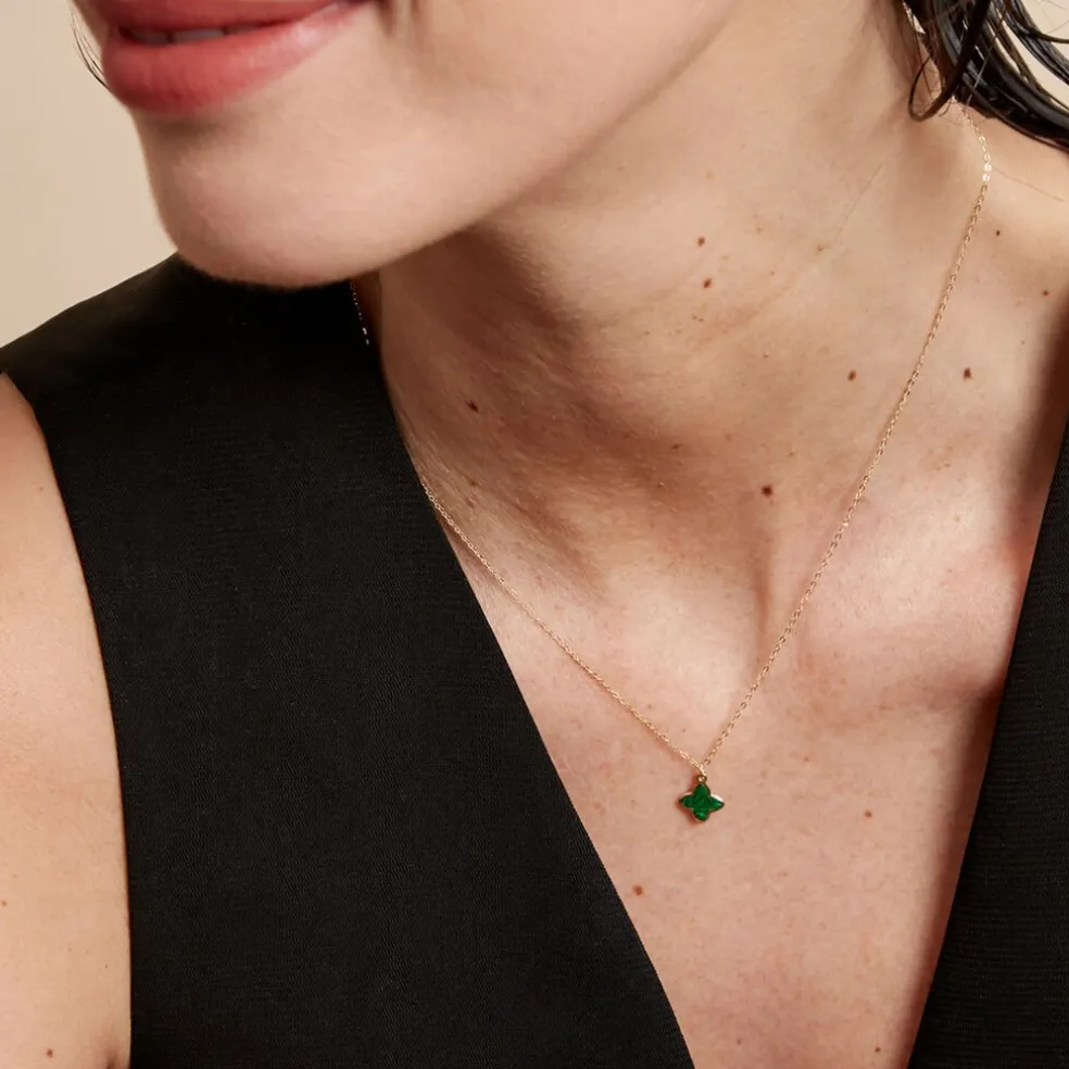 Collier Marvella Or Jaune Malachite