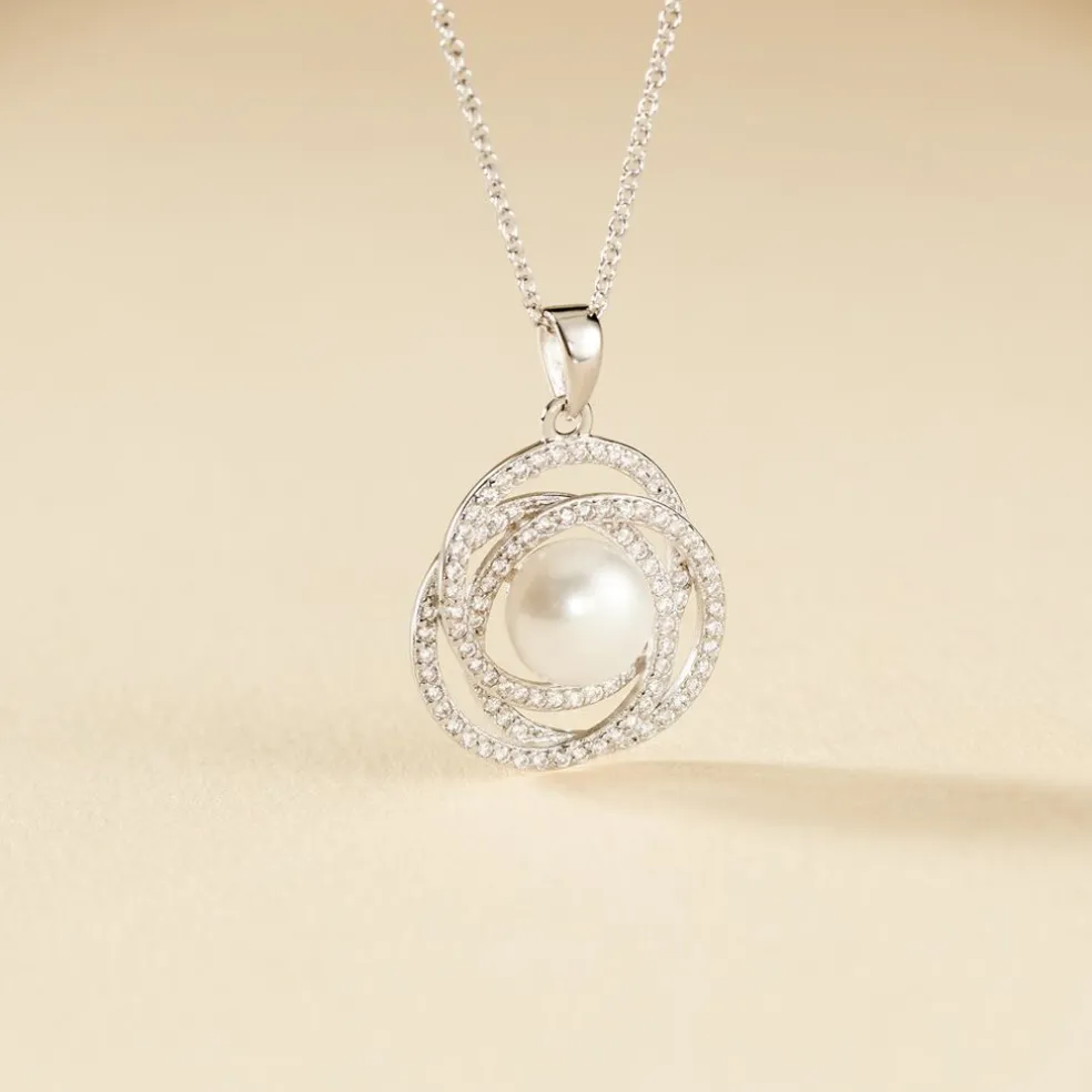 Collier Matilda Argent Blanc Perle De Culture Et Oxyde De Zirconium