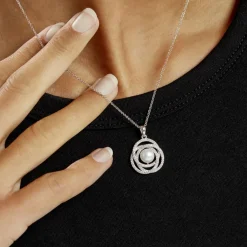 Collier Matilda Argent Blanc Perle De Culture Et Oxyde De Zirconium