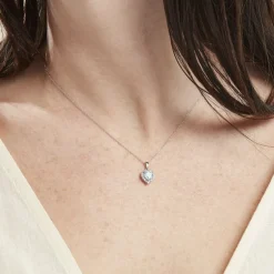 Collier Meliora Or Blanc Topaze Bleu Sky Oxyde De Zirconium