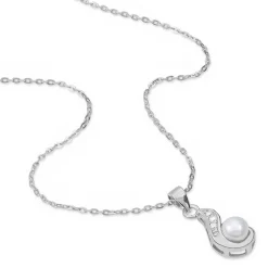 Collier Mellie Argent Blanc Perle De Culture Et Oxyde De Zirconium