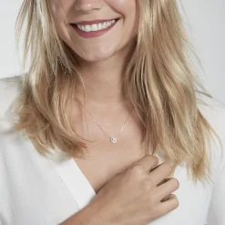 Collier Mentoura Or Blanc Diamant Synthétique