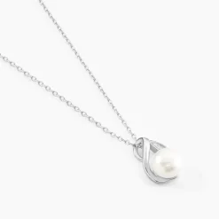 Collier Mesmin Argent Blanc Perle De Culture Et Oxyde De Zirconium