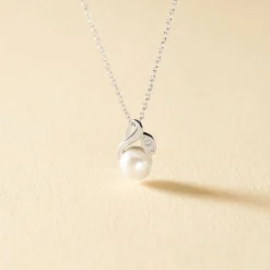 Collier Mesmin Argent Blanc Perle De Culture Et Oxyde De Zirconium