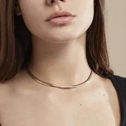 Collier Messaline Plaqué Or Jaune