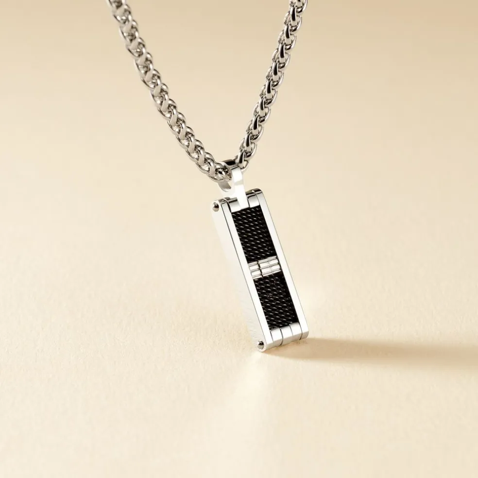 Collier Messy Acier Blanc