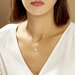 Collier Micheline Or Bicolore Oxyde De Zirconium