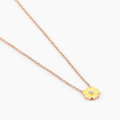 Collier Mimosa Argent Rose Oxyde De Zirconium