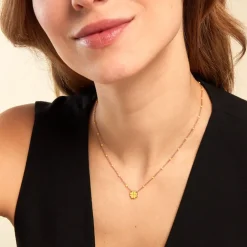 Collier Mimosa Argent Rose