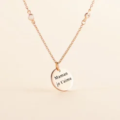 Collier Moa Argent Rose Oxyde De Zirconium