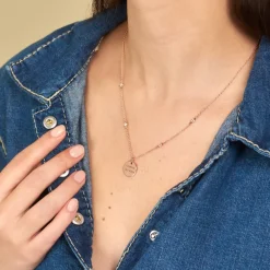 Collier Moa Argent Rose Oxyde De Zirconium