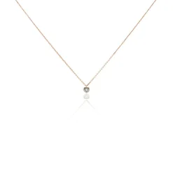 Collier Mon 1er Diamant Or Rose Diamant