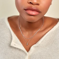 Collier Monifa Argent Blanc