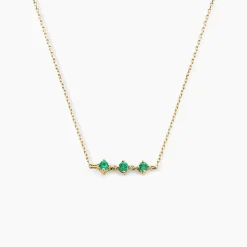 Collier Muhsina Or Jaune Emeraude