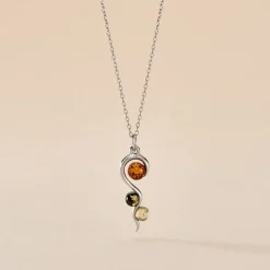 Collier Murriel Argent Blanc Ambre