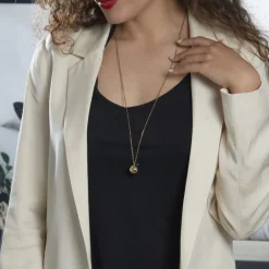 Collier My Bola Acier Jaune Aventurine