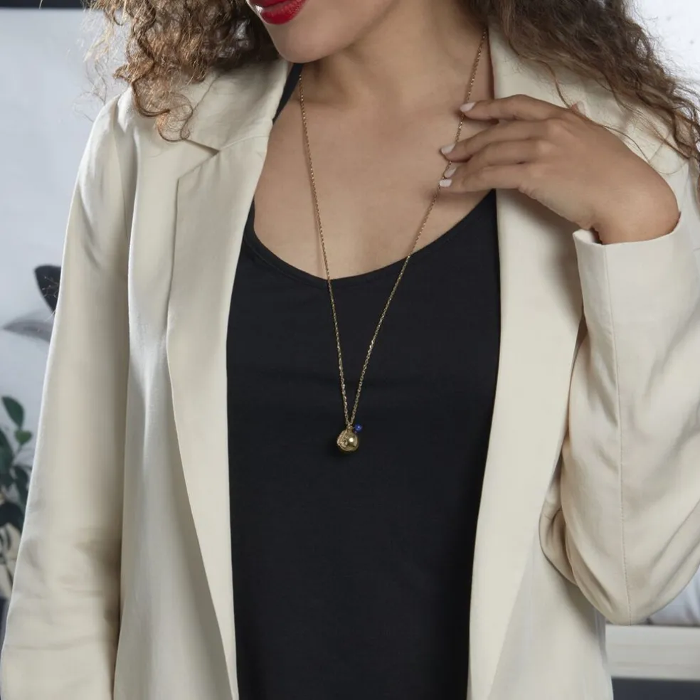 Collier My Bola Acier Jaune Aventurine