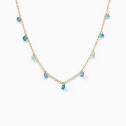 Collier Myosothis Plaqué Or Pierres