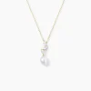 Collier Nacrée Or Jaune Perle De Culture Oxyde De Zirconium