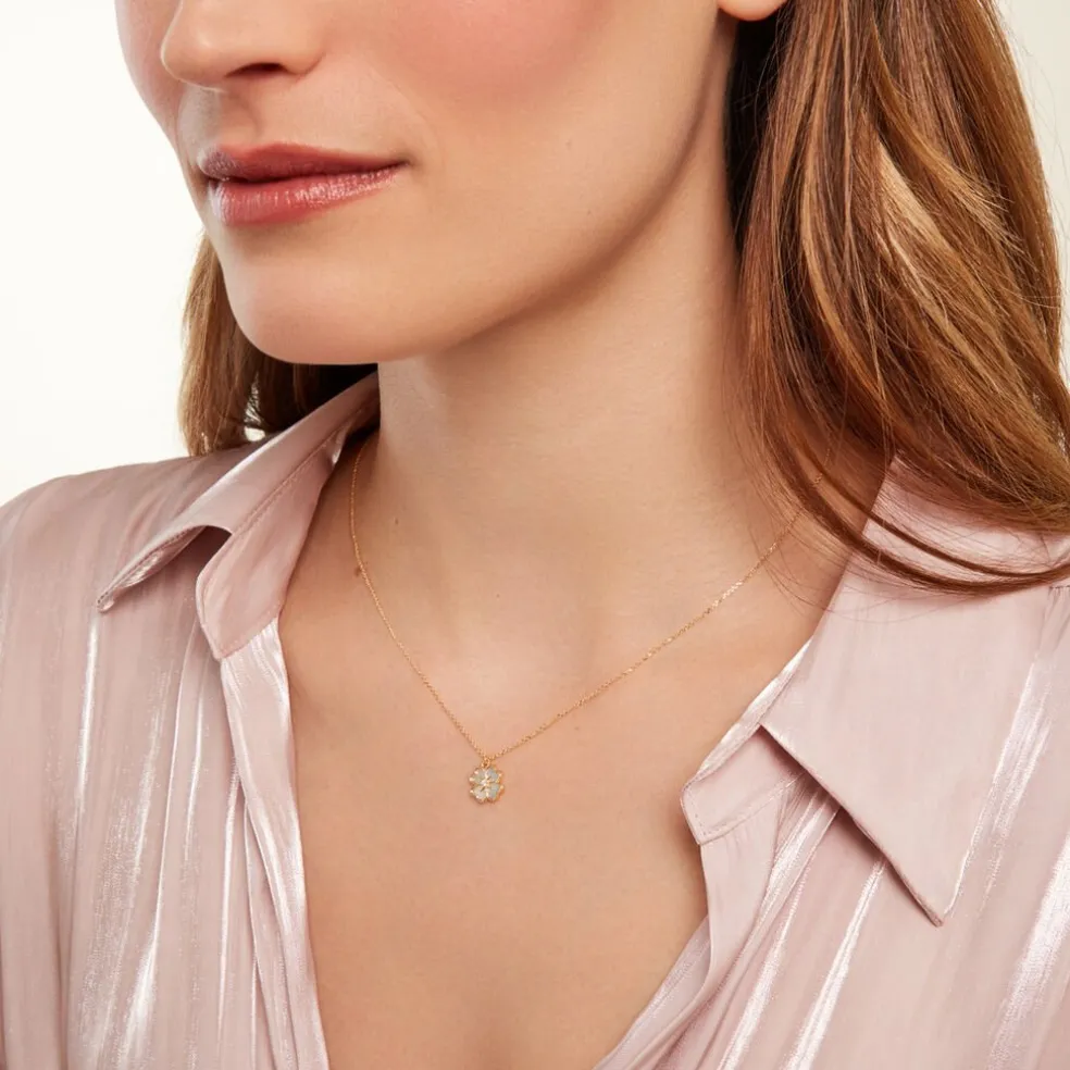 Collier Nacrea Or Jaune Nacre Oxyde De Zirconium